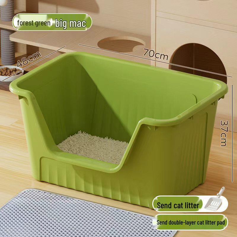 Extra Large Odor-Proof Anti-Splash Cat Litter Box and Open Pet Poop Tray
