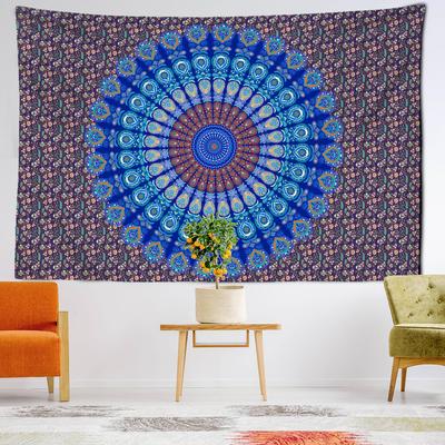 Tapiserie Mandala Roșu și Albastru de Agățat pe Perete Hipie Tapiz Bohemian Psihedelic Vrăjitorie Sufragerie Cameră de Student Decor Acasă