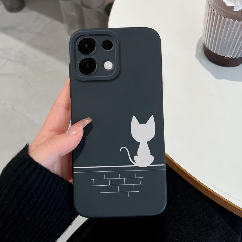 For Oppo K13 Realme 5 6 7 10 8 9 Pro Plus A5X A5 Phone Cases Candy Color Cute Cat Patterns Liquid Silicone Upgraded Shockproof Housing For Oppo Covers