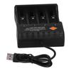 Akkuladegerät DC4.2V 4 Schacht Wiederaufladbare Bucht mit USB-Kabel Passend für 3.7V Liion