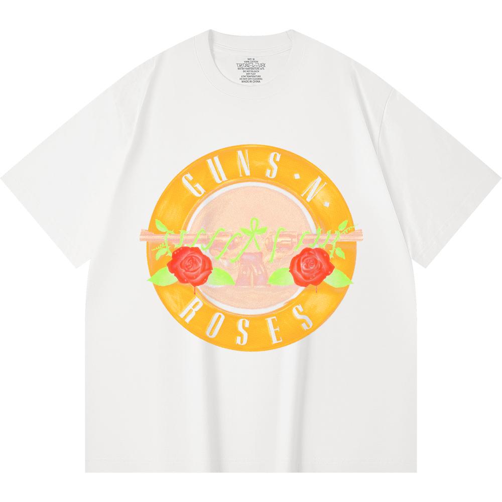 Camiseta de Algodón Pesado 100% 230 Gsm Camiseta de Algodón Pesado Unisex con Estampado de Banda de Rock Música Popular