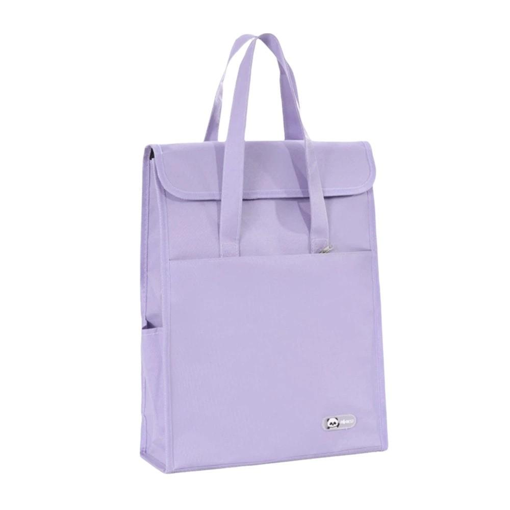 Durable Tote Bag Double-Layer Shoulder Handbag Casual Student Tutorial Bag  Document фиолетовый