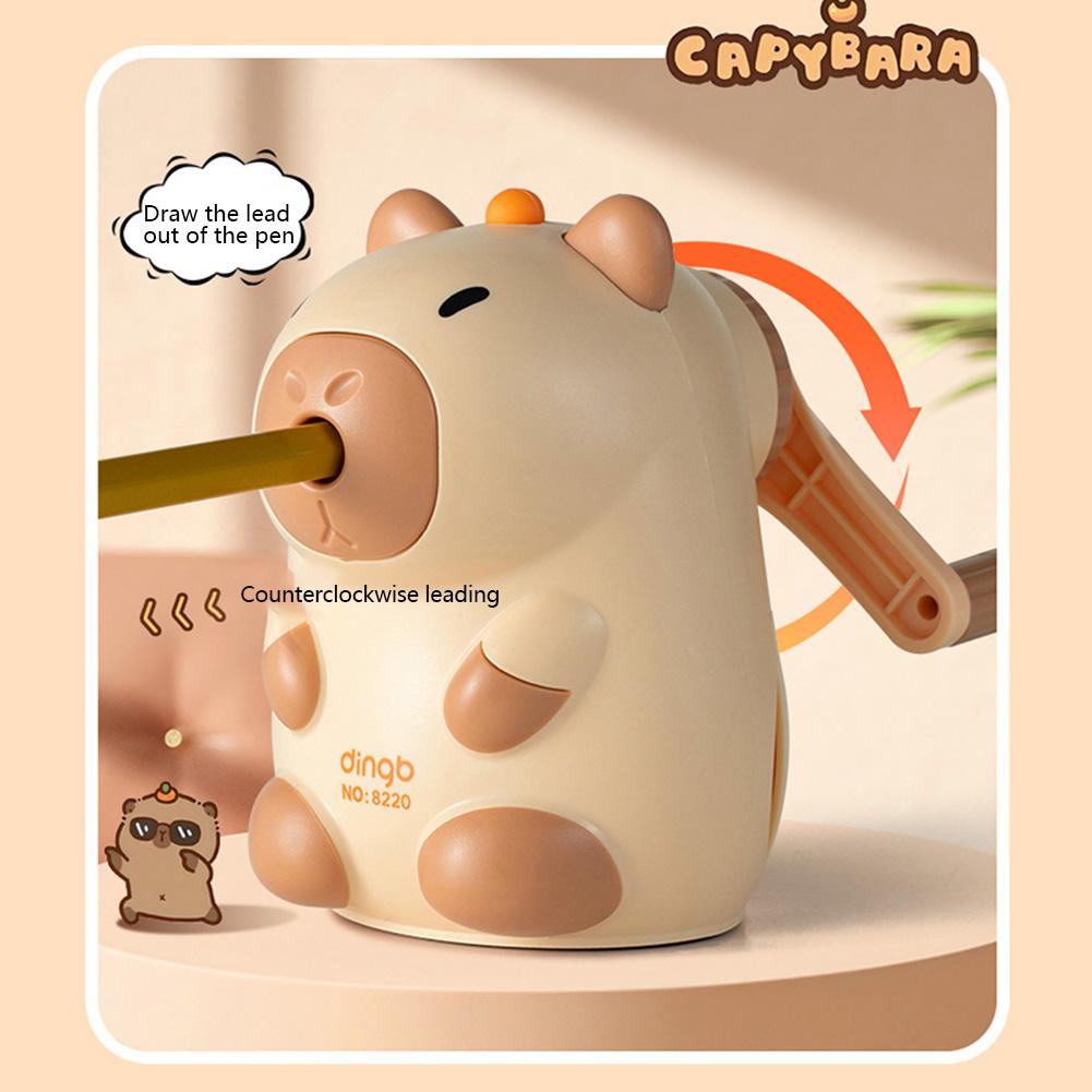 Cute Cartoon Capybara Hand Crank Mechanical Pencil Sharpener Pencil Automatically Enters Pencil Sharpening Tool Stationery