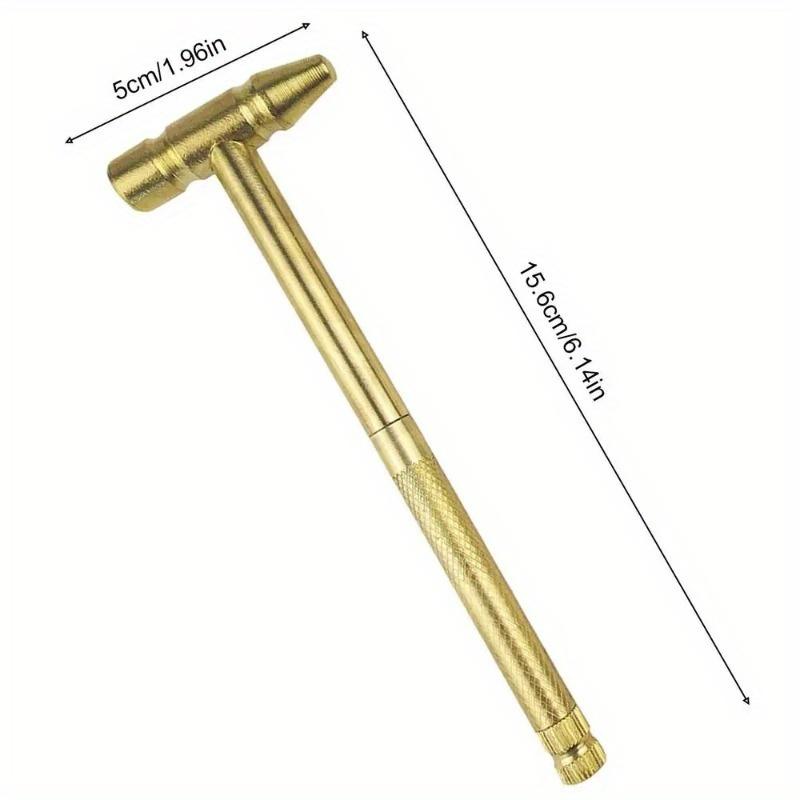 6 In 1 Multifunction Mini Craft Hammer Screwdriver Set Copper Alloy Gold DetachableScrewdriver Service Hand Tool