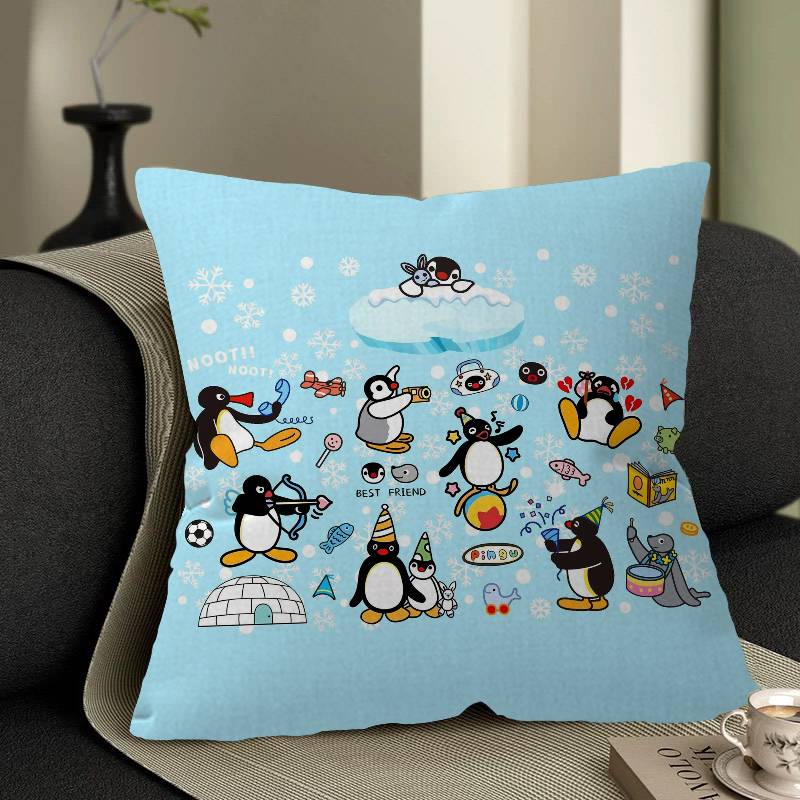

Children Animation PPingu Personalized Pillow Cover Kids Bedroom Wild Party Decor Pillowcase kid Birthday shower Gift 30x30 cm