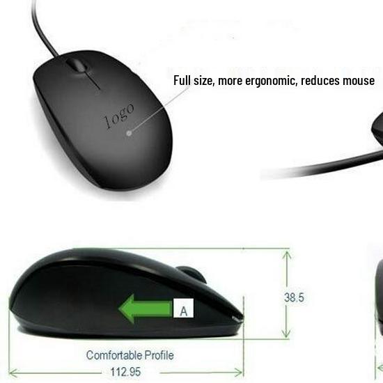 Souris filaire USB compatible pour Dell MS111: Idéal pour Ordinateur portable, Ordinateur de bureau, Bureau et Gaming