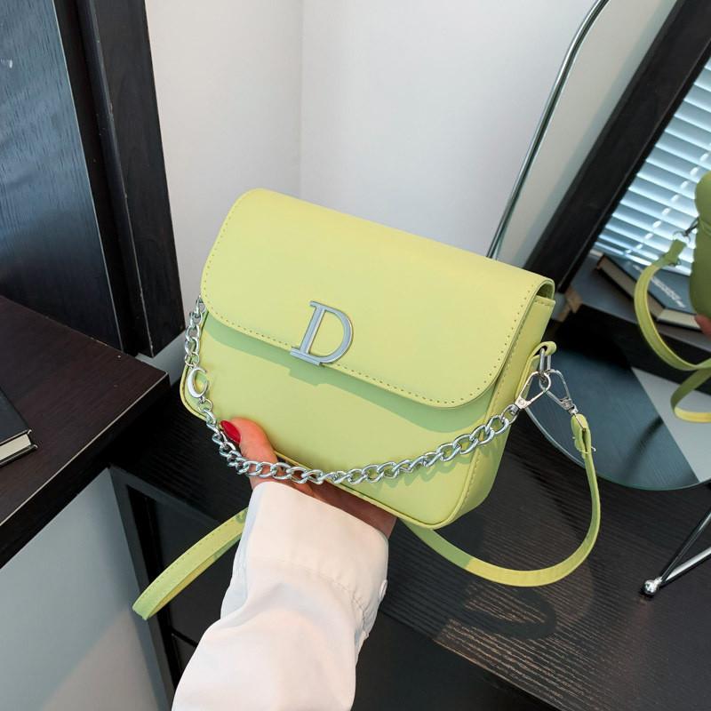 Stylish Fashionable Crossbody Bag For Women Retro Simple Small Square Handbag зелёный