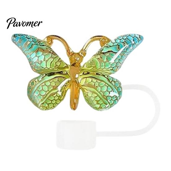Cute Butterfly Straw Caps Silicone Toppers Covers for 10mm Straws, Dust-Proof Reusable Personalized Decorations Tumblers, Colorful Tips Accessories
