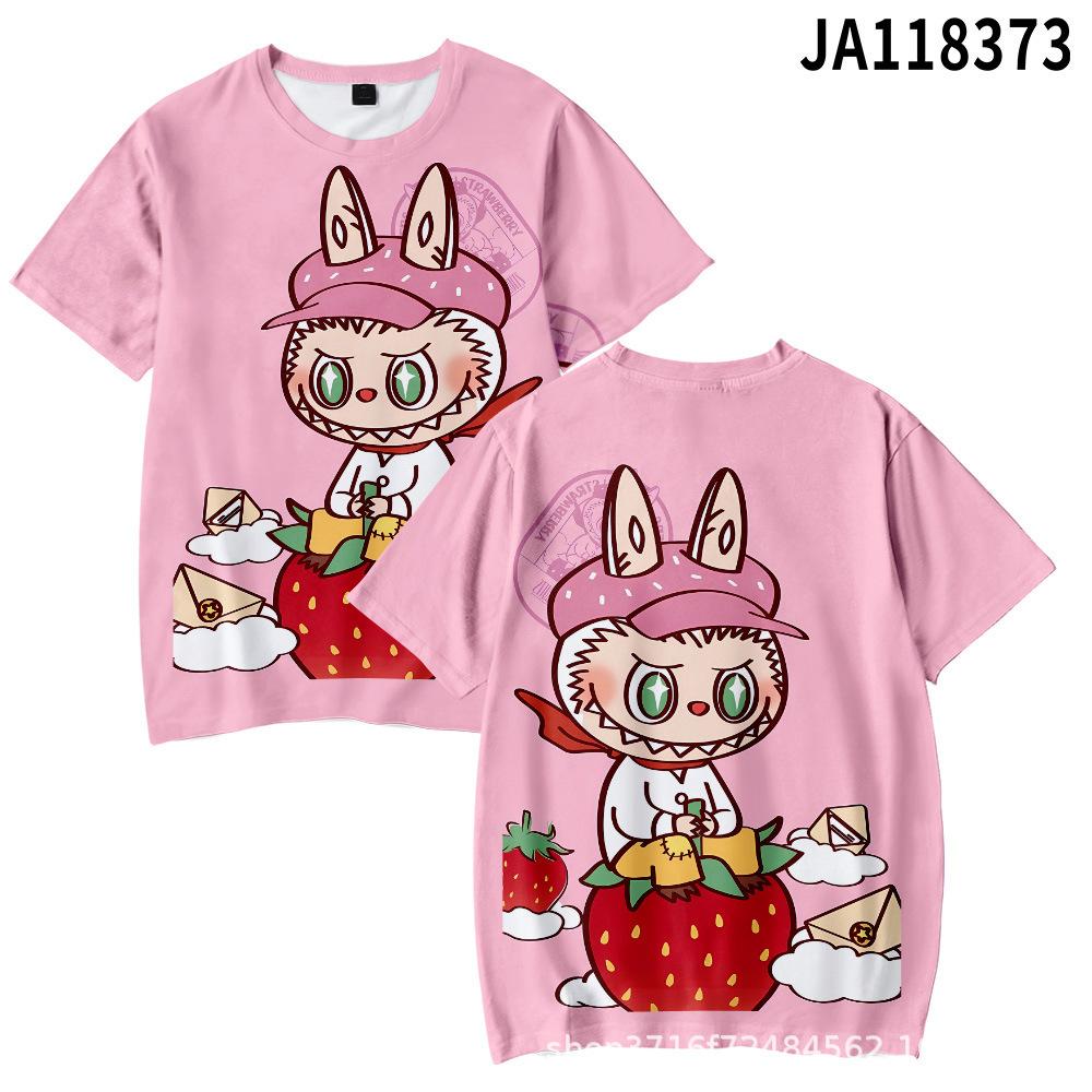 2025 New Labubu Summer Trendy Loose Fashion T-shirt Women's Daily Comfortable Short Sleeve Children's Casual Round Neck Shirt