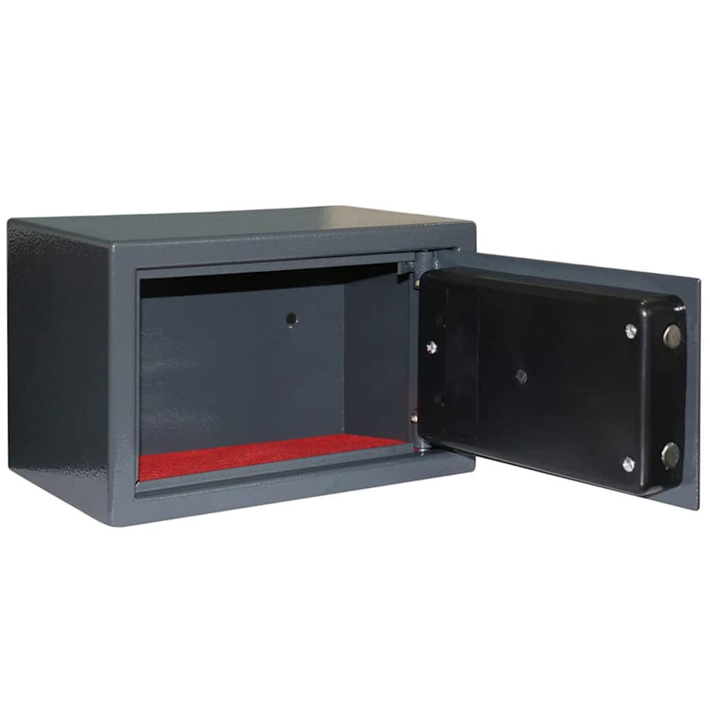Digital Safe with Lock Dark Grey 31 x 20 x 20 cm Steel