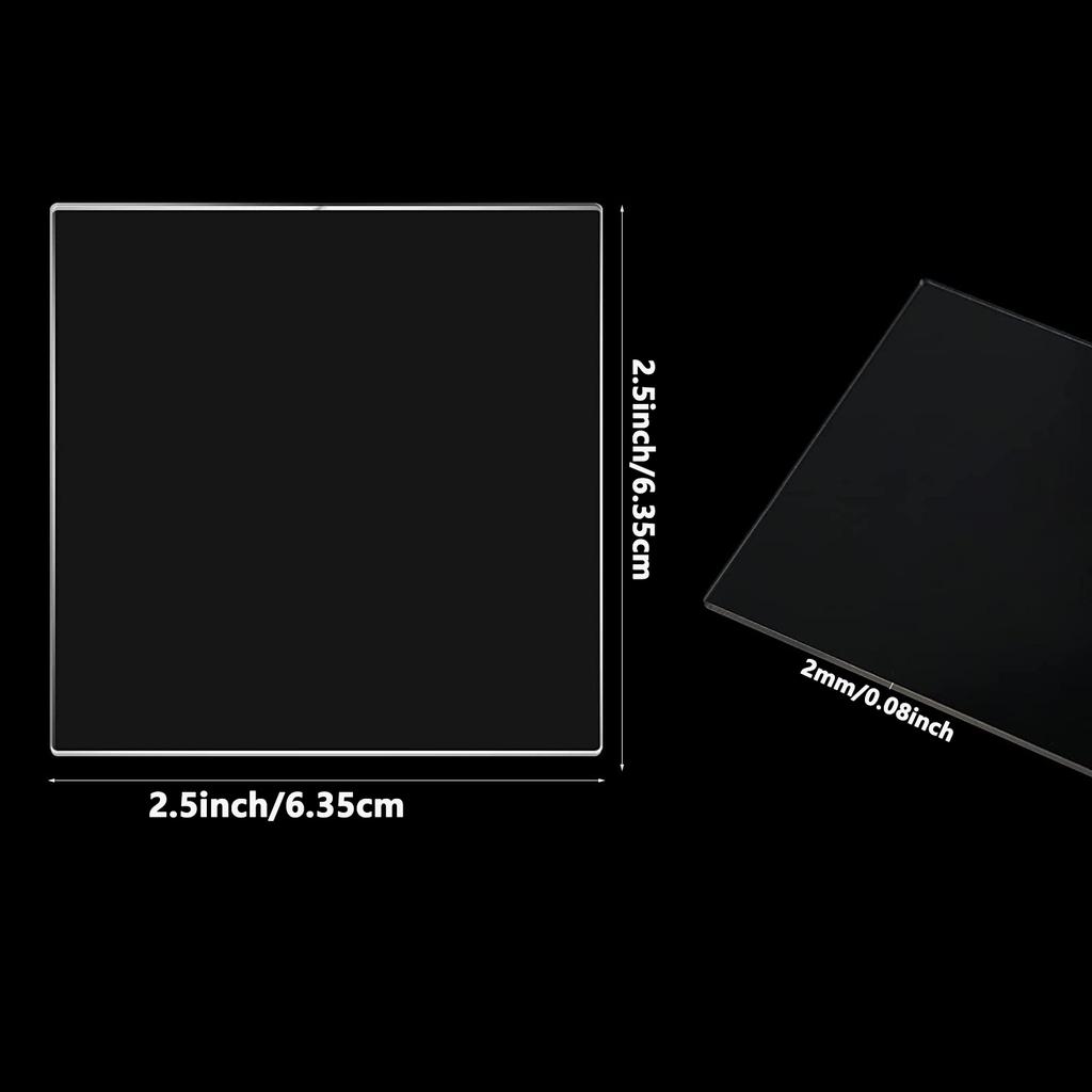 2mm Thick Clear Acrylic Square Sheet Panel Acrylic Board for Sign, DIY Display Project, Photo Frame, Craft and Painting Custom
