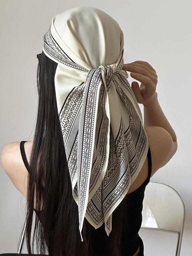 Foulard Estivo Grande a Triangolo Retrò: Foulard e Fascia per Fianchi Versatili da Donna in Stile Coreano