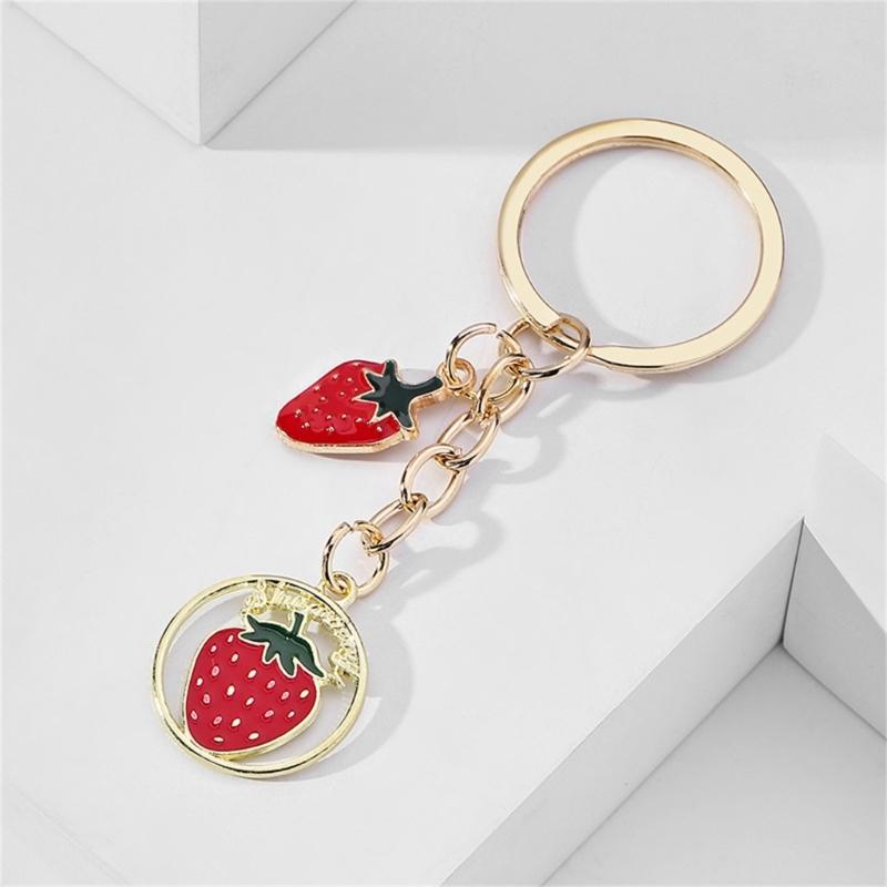 Lovely Keychains Cherry Heart Plant Fruit Keyrings Pendant Designs for Trendy Women And Girls As Friendship Gifts