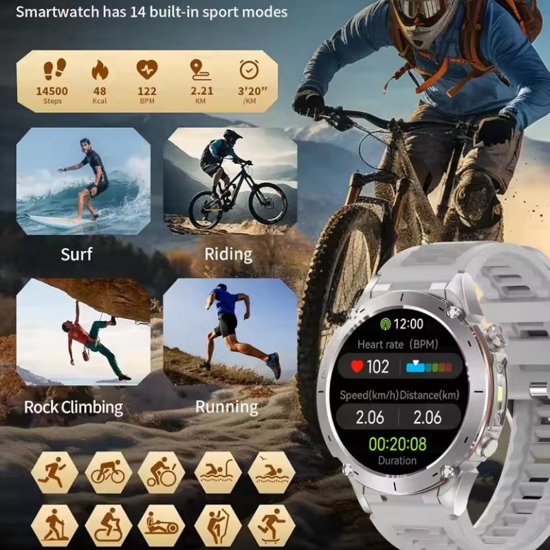 Men New Outdoors Sports Military GPS SmartWatch 10ATM Waterproof 730mAh High Battery Compass NFC HD Call for Huawei Xiaomi Watch