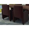 2 Chocolate Faux Leather Armchairs with Castors 60348