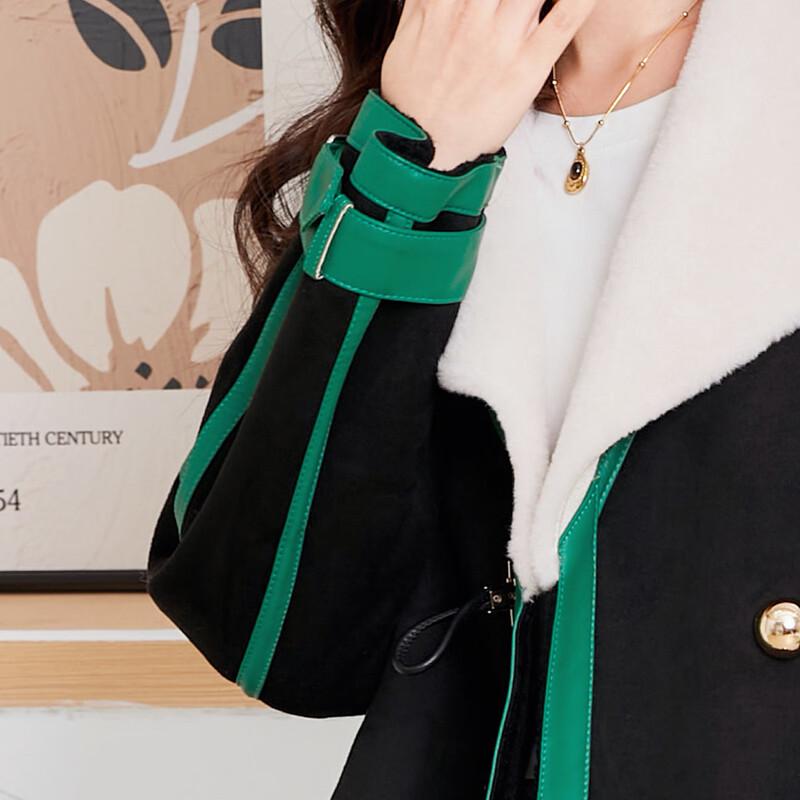 Kaiser Women's Shearling Lapel Wool Coat