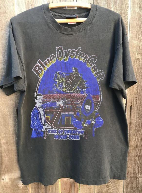 

1981 Blue Oyster Band Concert Rare Charcoal Cotton Tshirt Unisex S5XL KH18678 Unisex T-Shirt XXXXL