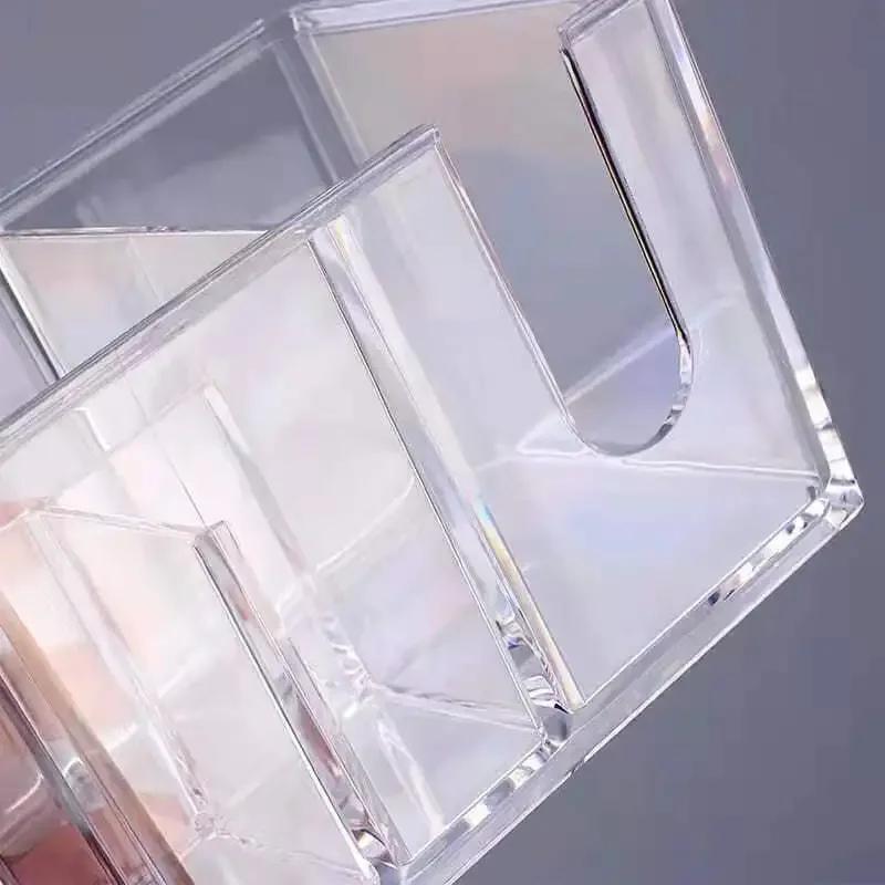 Transparent Acrylic Cotton Storage Box Cotton Swab Box Desktop Dressing Table Cosmetics Dustproof Storage Box Organizer