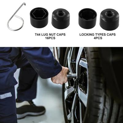 16+4 Pcs Car Wheel Cover Hub Nut Cap for Volkswagen Polo Exterior Protection Accessories Tyre Screws Wheel Nut Covers Cap