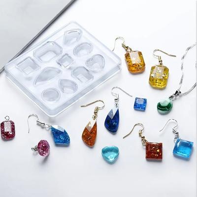 1pc-DIY Mirror Jewelry Crystal Epoxy Resin Mold Love Geometry Moon Variety Gemstone Pendant Mold