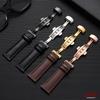 12/14/16/18/20/22mm Genuine Calfskin Watch Strap Casual Business Leather Watchband for Men Wristwatch Band with Butterfly Buckle
