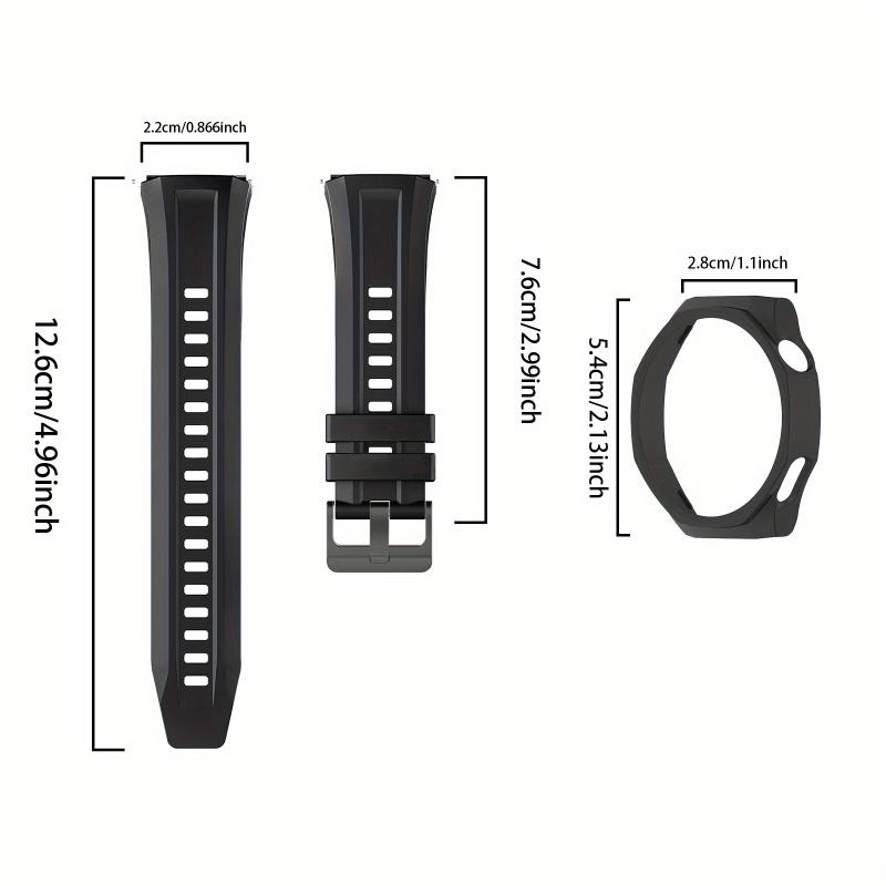 Cinturino per Huawei Watch GT5 Pro 46mm Cinturino 222mm Semi-Wrap Custodia Protettiva con Ritaglio in PC Cinturino di Ricambio per Orologio