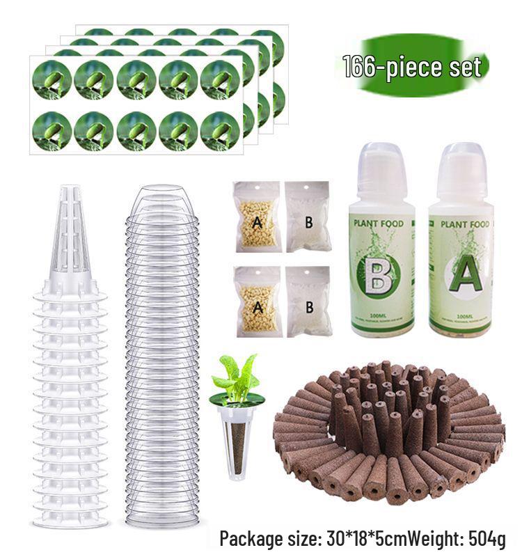 AeroGarden-Compatible Hydroponic Basket Kit with AB Fertilizer for Soilless Planting
