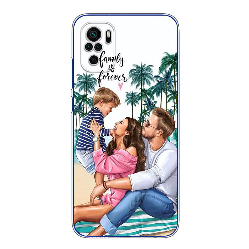 

Чехол для телефона для папы, мамы и девочки для Xiaomi Redmi Note 12 11E 11S 11 11T 10 10S 9 9T 9S 8T 8 Pro Plus 5G прозрачный мягкий Redmi Note 8