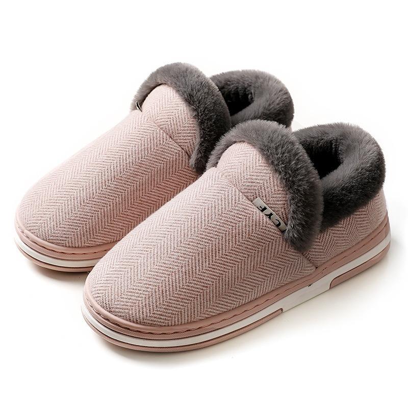 Confinement cotton slippers men's and women's non-slip thick-soled bags and cotton shoes to keep warm, Mao Mao slippers winter home