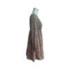 Leopard Print Women's Spring Dress V Neck Lantern Sleeve High Waist Pleated