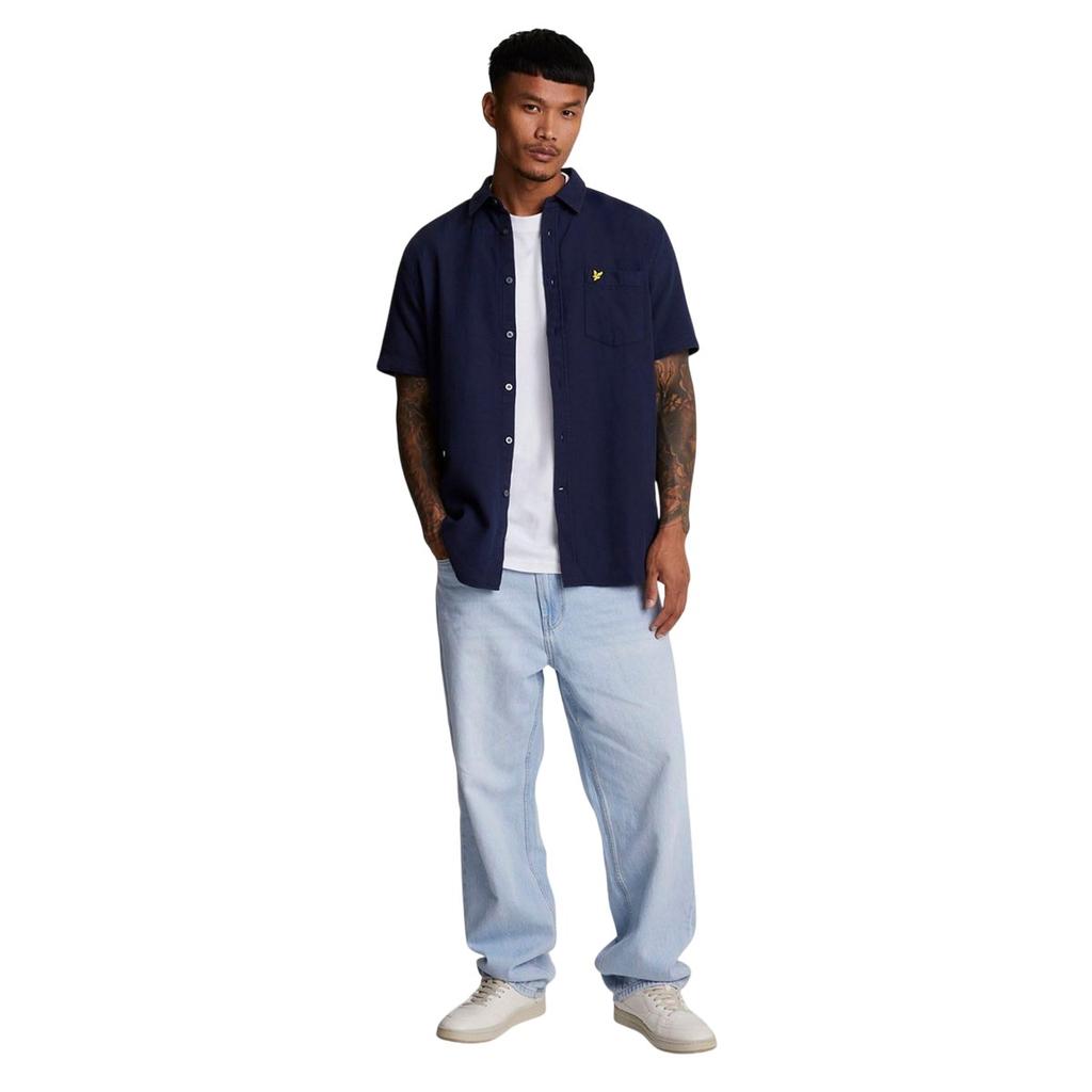 Lyle & Scott Mens Basket Weave Short-Sleeved Shirt