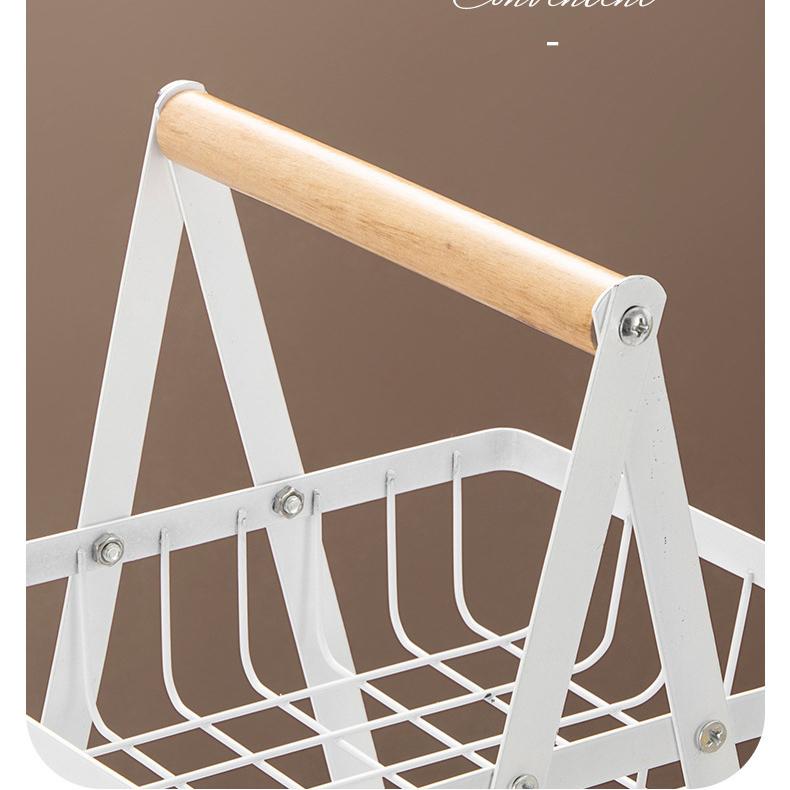 No Assembly Desktop Multi Tier Fruit Storage Basket Standing Organizer