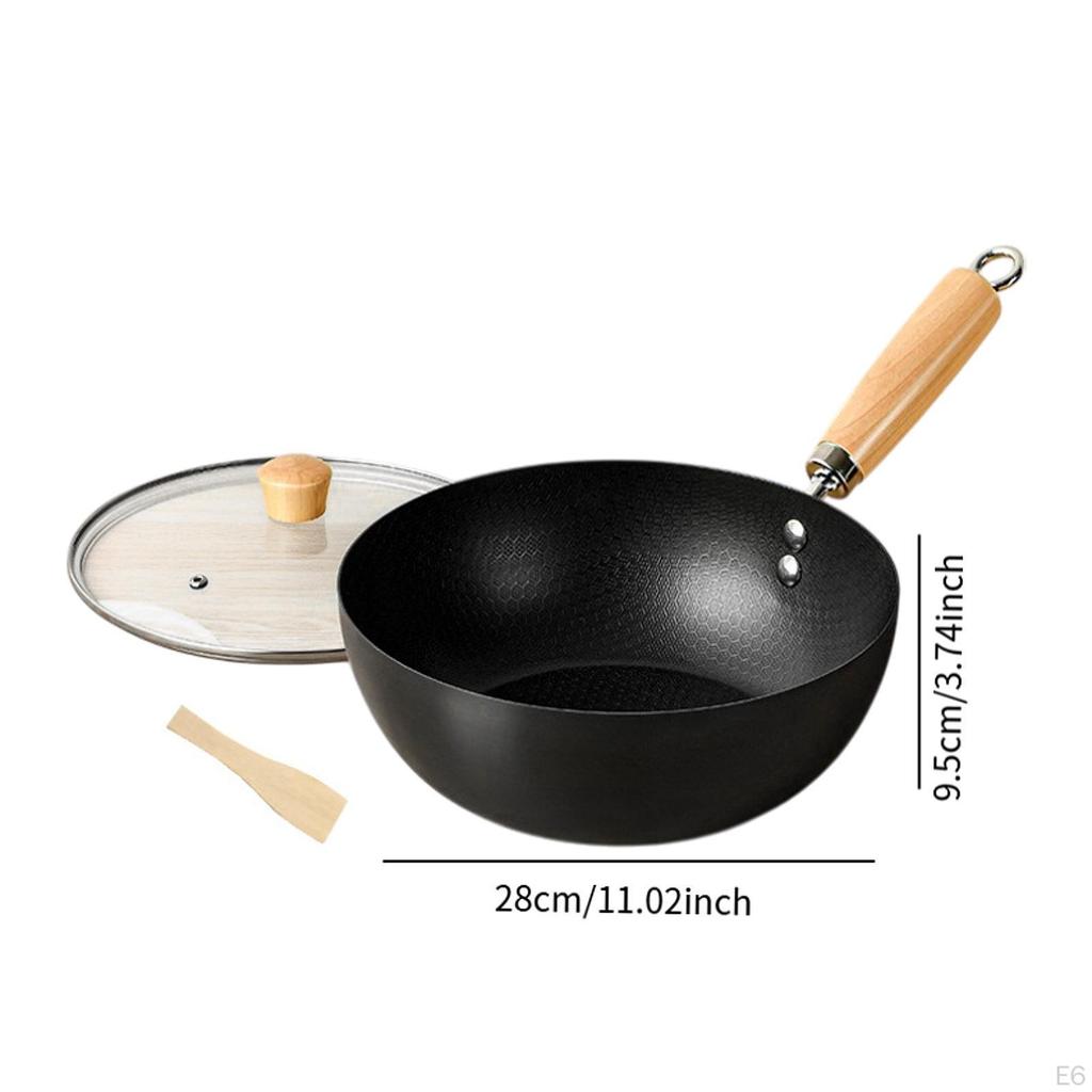 Iron Stir Fry Pan Induction Cooker Kitchen Cookware Household No Coating Nonstick