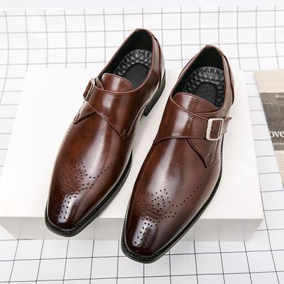 Fashion High End Brand Leather Increased Height British Shoes Elegant Men's Brogue Shoes Fashionable New Men's Wedding Formal Shoes