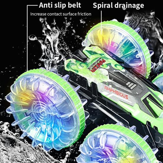 Remote Control Car & Boat 2-In-1 Toy 360-Degree Rotating Tumbling Stunt Water