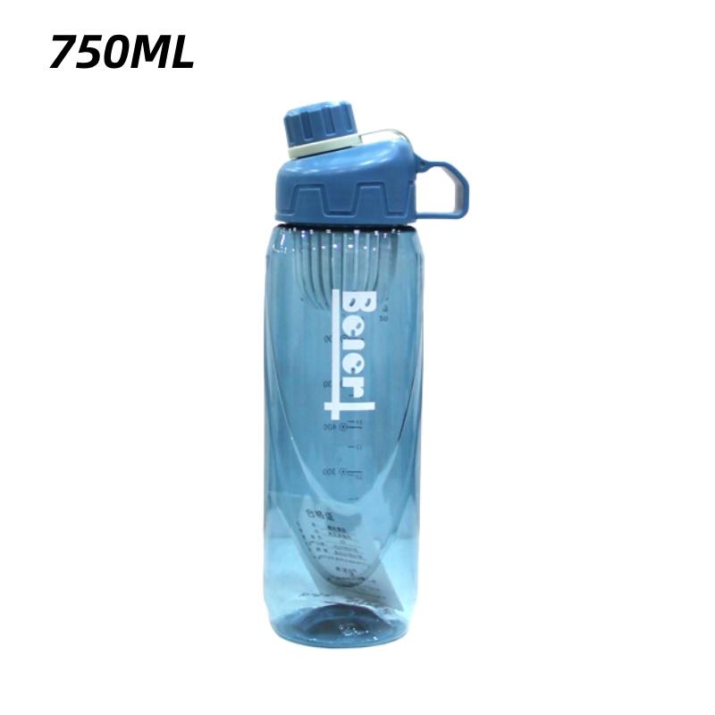 

Capacity Large Plastic Water Bottle Travel Portable Mug With Filter Cup Sports 750ml синій