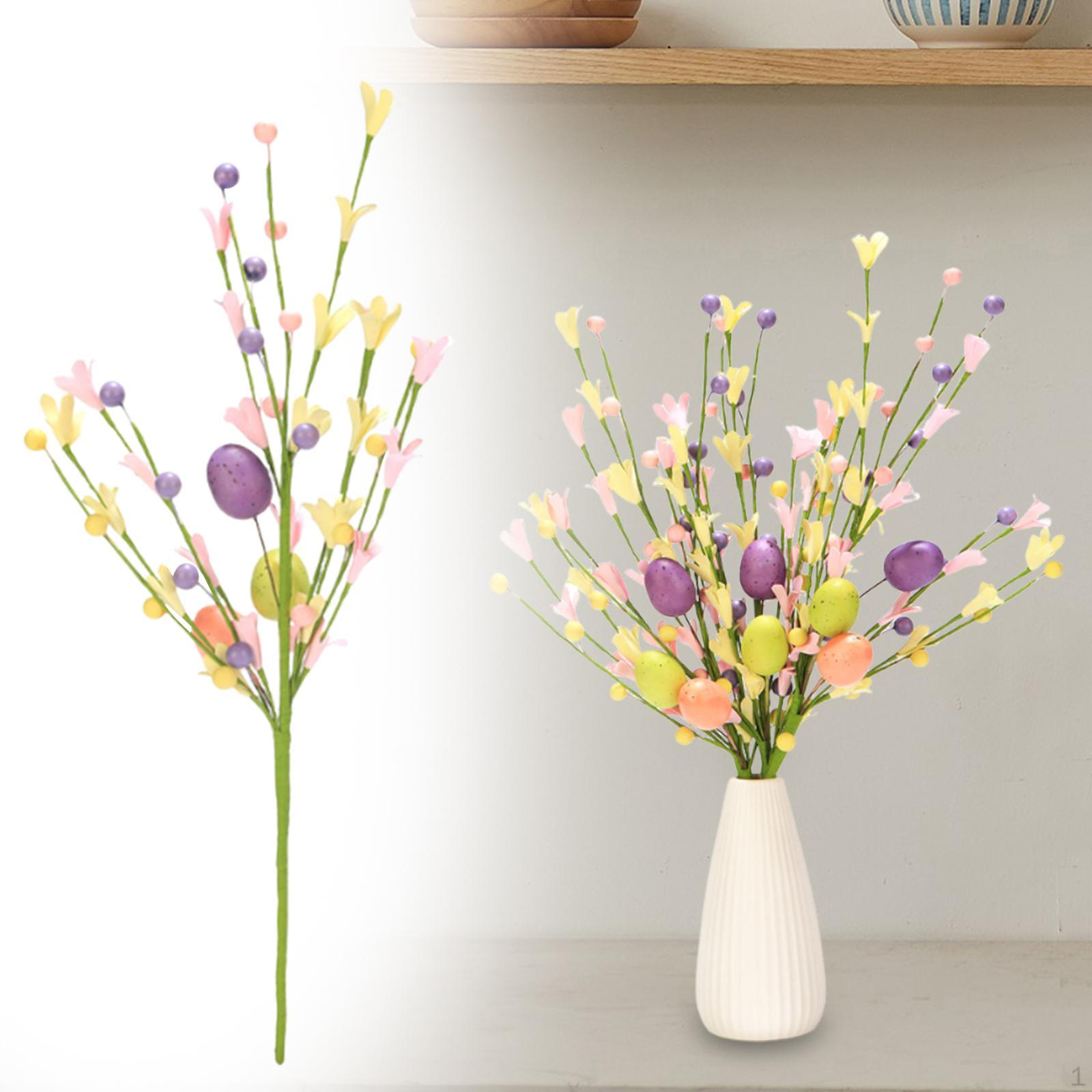 

Artificial Easter Tree Branch Egg Flower Picks Accessories Lightweight Arrangement for 1pcs Pink