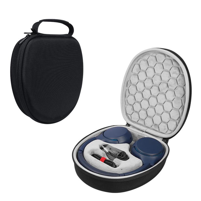 For WH-XB700 Eco-Friendly Waterproof Canvas & PU Headphone Storage Case with Shock-Proof Design