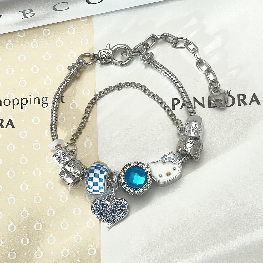Pan's KT Cat Parent-Child DIY Beaded Bracelet - Cute Cartoon Christmas Gift
