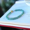 Natural A-Grade Blue Ice Jade Bracelet with 925 Silver Drum and Saucer Beads