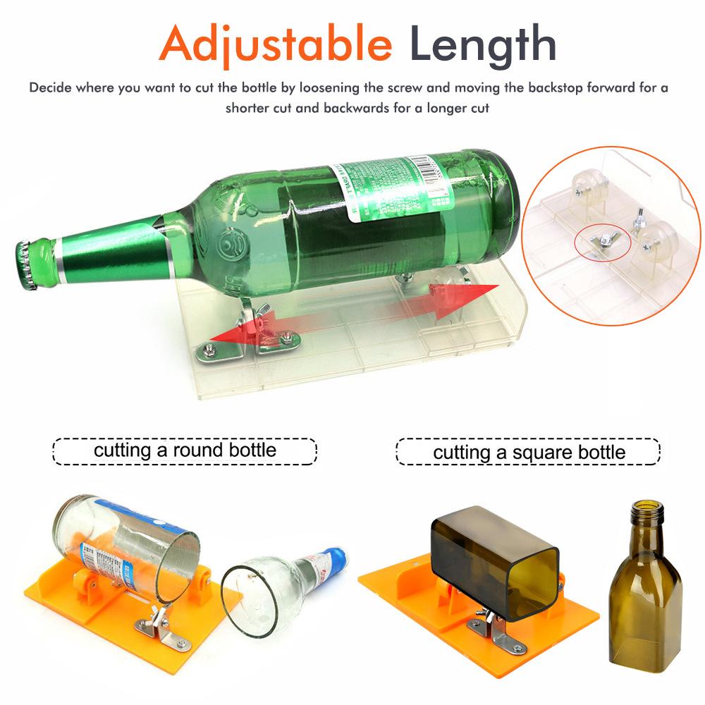 Adjustable DIY Glass Bottle Cutter Sizes Metal Glassbottle Cut Machine Wine Bottles Crafting Decorations Cutting Tool