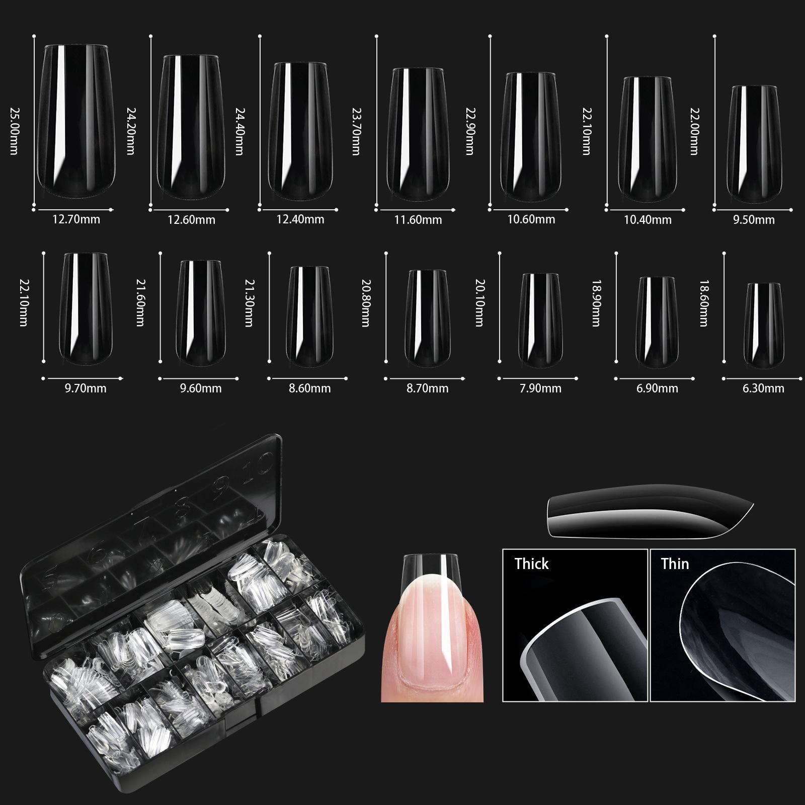 

Европейский и американский маникюр, прозрачный ноготь, маникюр типа «Нейл», бесшовная коробка для накладных ногтей, гвоздь-гроб