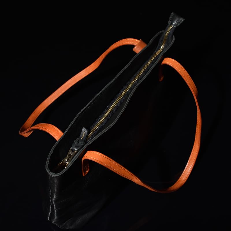 Eight Boar SHIVA Genuine Cowhide Leather Small Tote Bag, Lightweight, Perfect for Commuting or School, Perfect As a Gift, Black, Stylish, K40