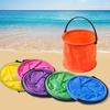 2/4pcs Folding Bucket Art Pen Washing Bucket Handheld Toys Outdoor Beach Sand Pool Leisure Toys Portable Fishing Tools
