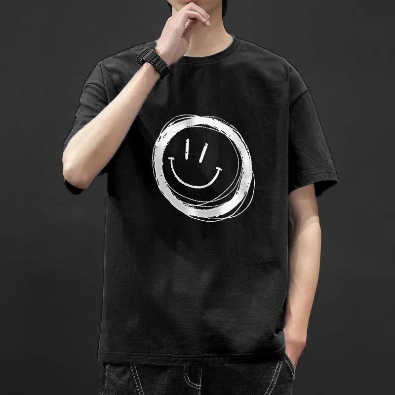 

Мужская футболка с круглым вырезом и мультяшным принтом в стиле Харадзюку - Летний топ с коротким рукавом XXXXL