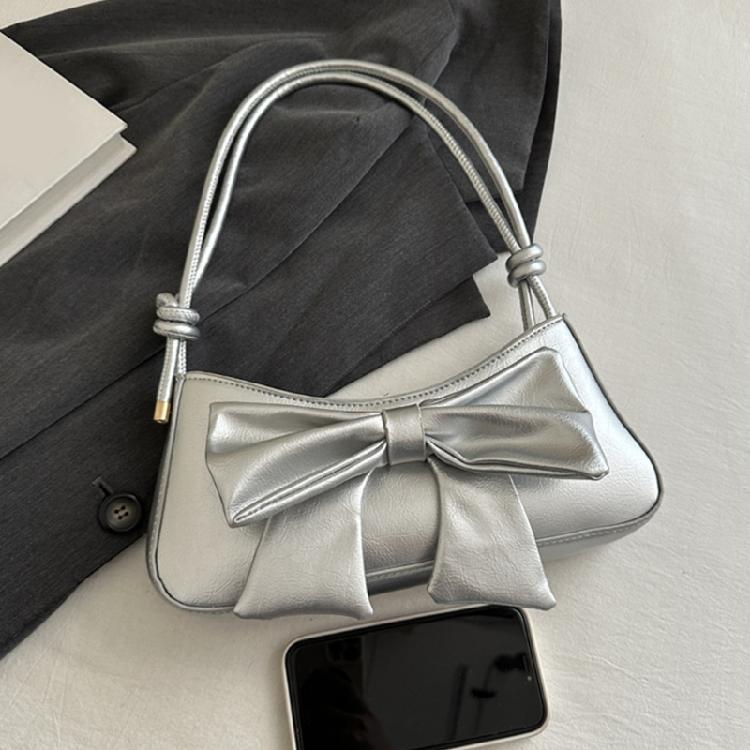 Women's Pu Leather Shoulder Bags Hoboes Handbags Purses with Adjustable Strap Small Crossbody Bag Bowknot Hoboes Bags