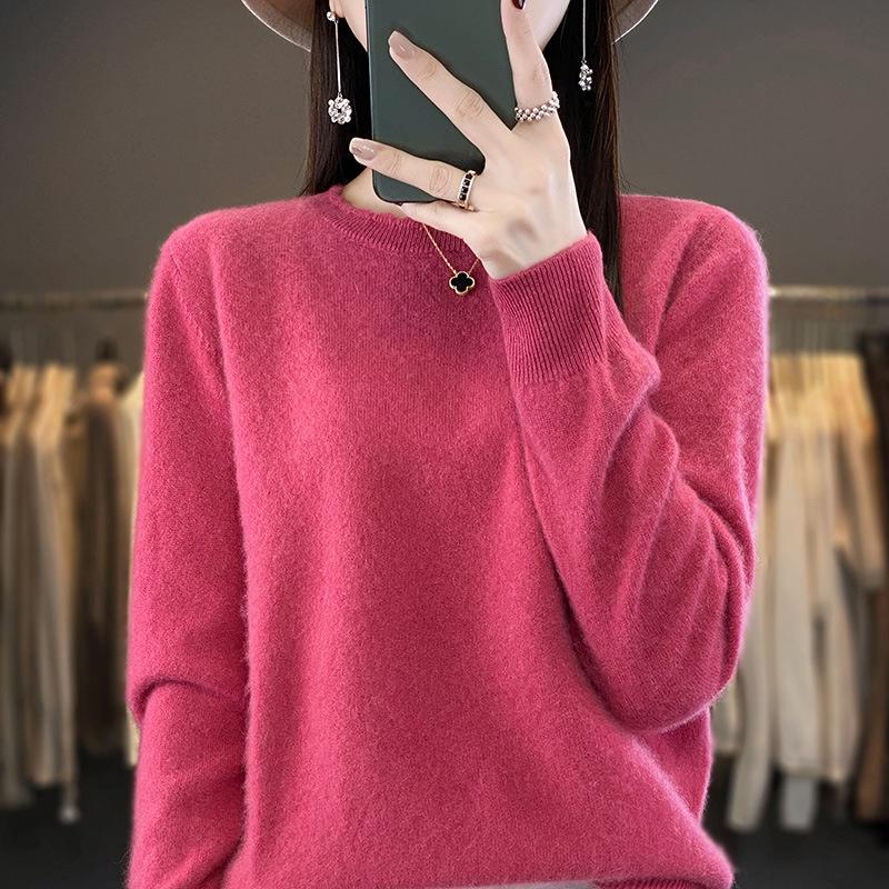 Women Knitted Sweater Autumn Winter Fashion O-Neck Pullover Warm Clothes