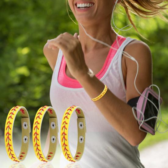 Baseball Bracelet Bright Color Ultralight Non-Fading Wear Resistant Adjustable Unisex Sports Wristband Bangle Gifts