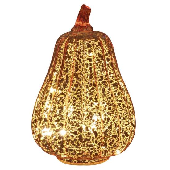 Glass Pumpkin Lights LED Lighted Pumpkin Fall Thanksgiving Table Centerpiece for Bedroom Bathroom Hallway Home Decoration