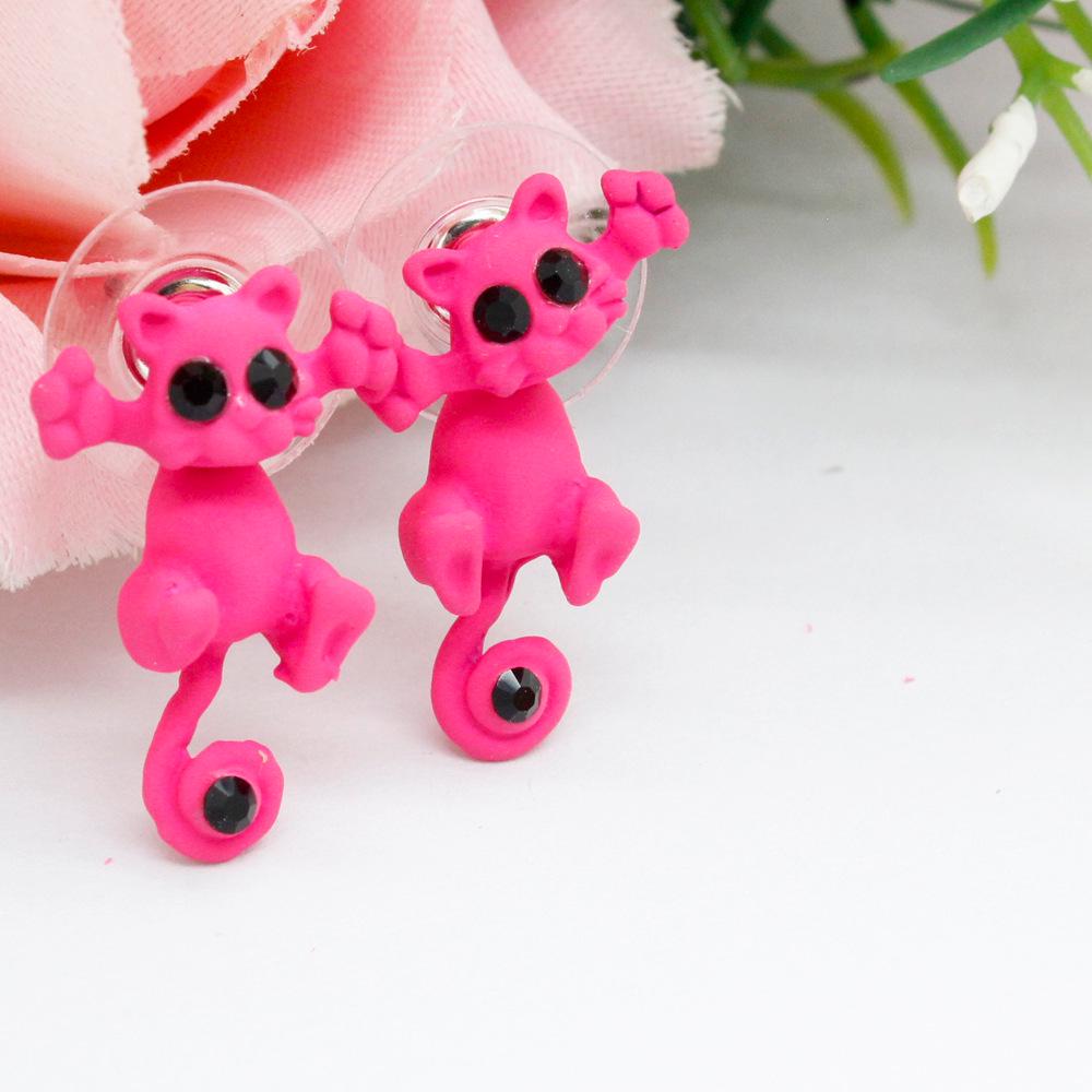 

1 пара модних різнокольорових класичних модних кошенят, тварин, ювелірних виробів, милих котів, сережок-гвоздиків для жінок